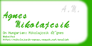 agnes mikolajcsik business card